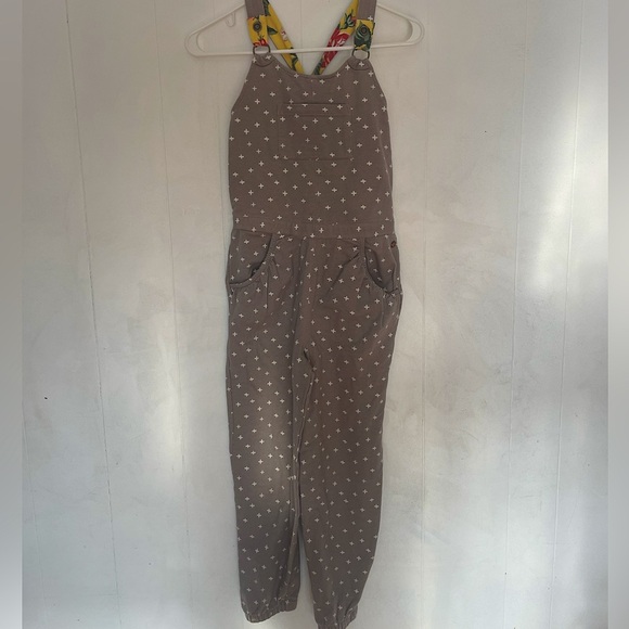 Matilda Jane Other - 435 Matilda Jane girls polka dot jumpsuit overalls size 12 gray floral
